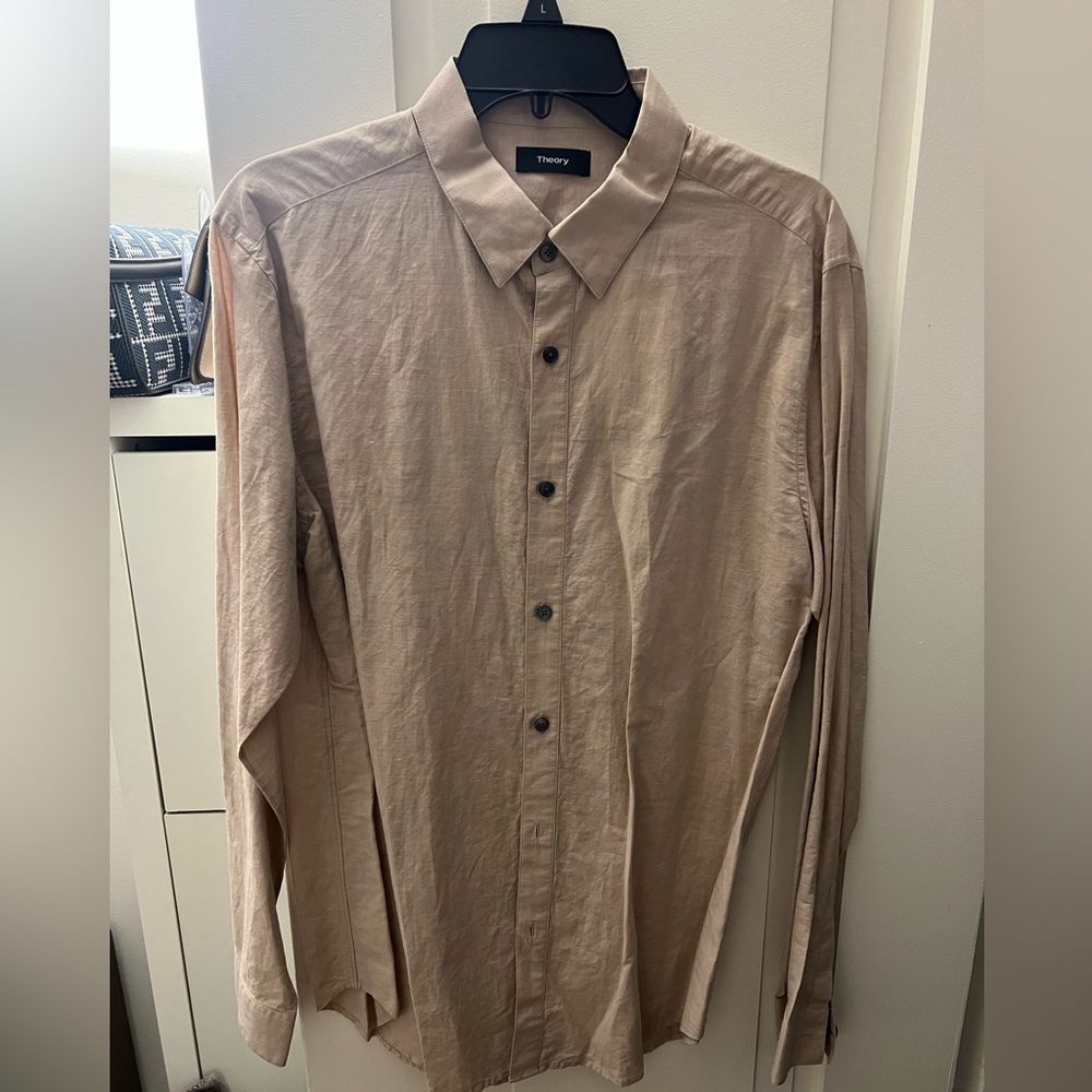 Theory Linen Button Down Shirt